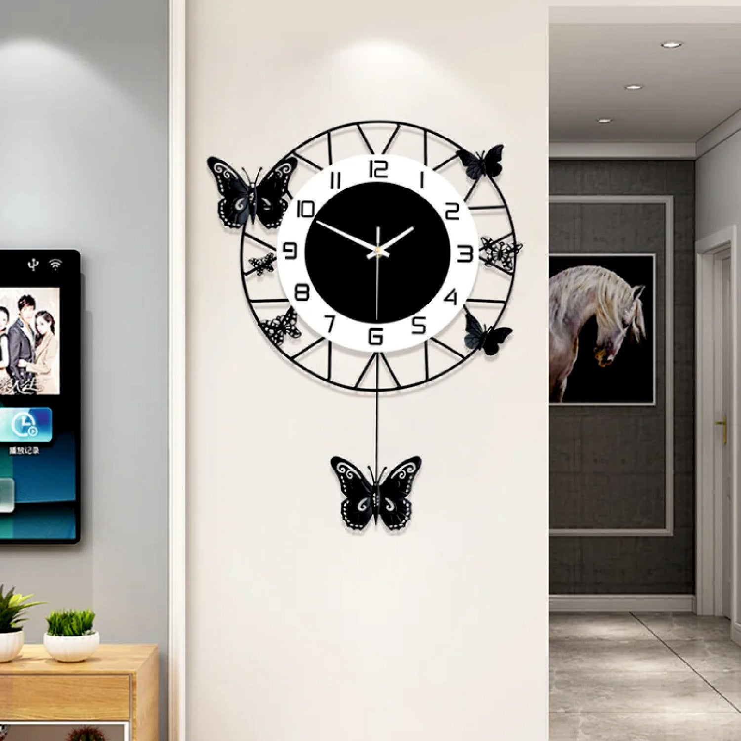 Butterfly - Pendulum Wall Clock