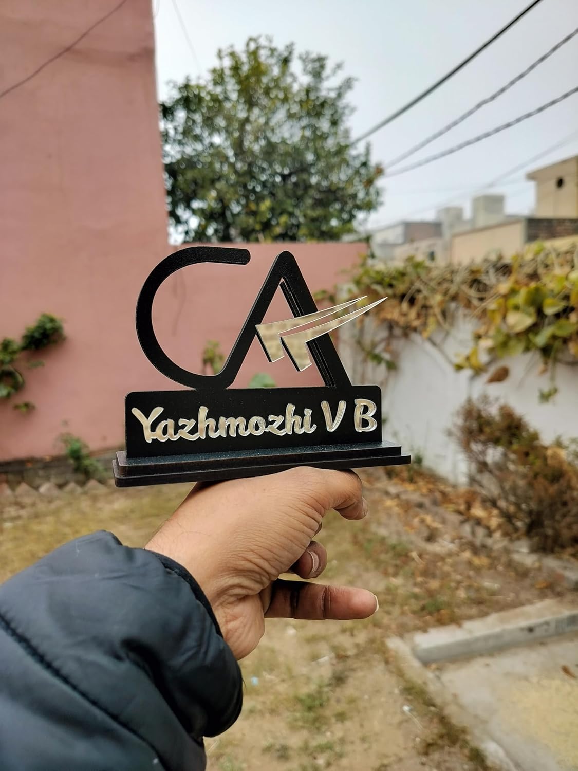 CA (Chartered Accountant) with Logo - Desk Name Plate