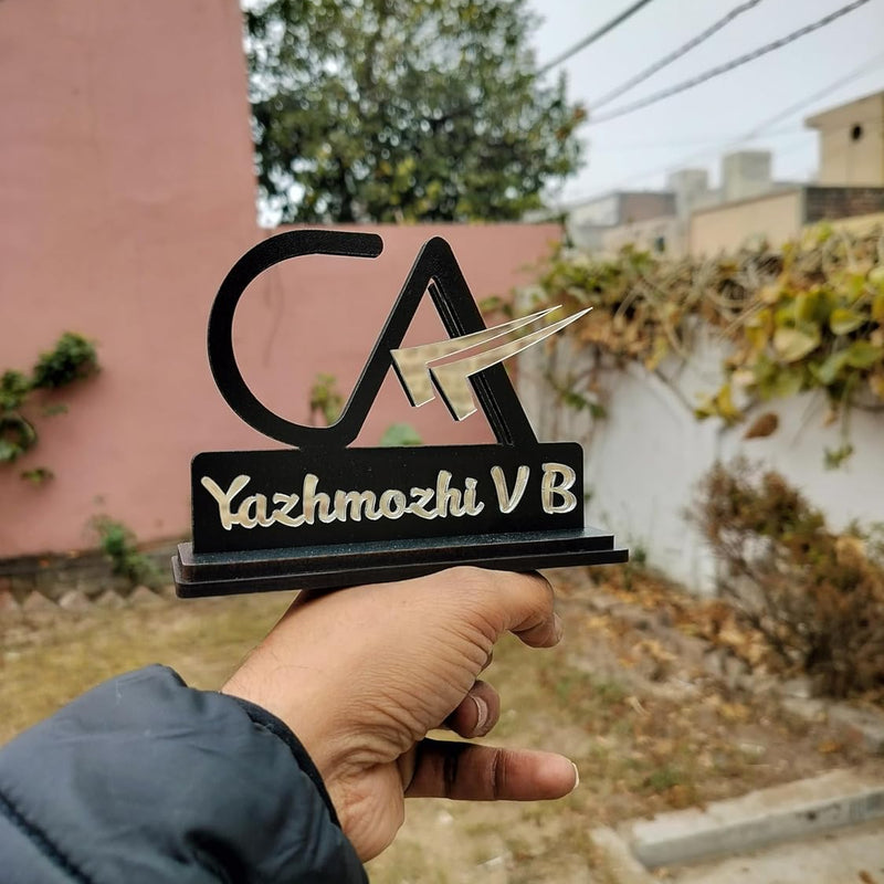 CA (Chartered Accountant) with Logo - Desk Name Plate