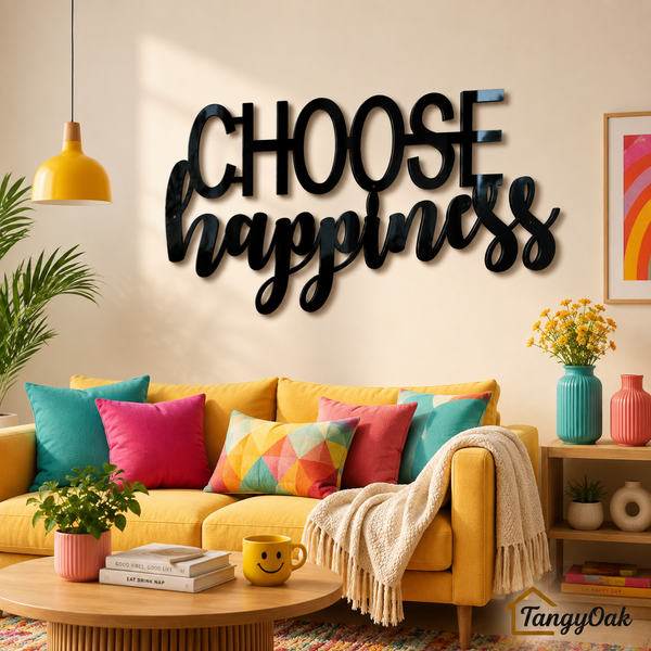 Choose Happiness - Wooden Acrylic Wall Decor || Wall Hanging