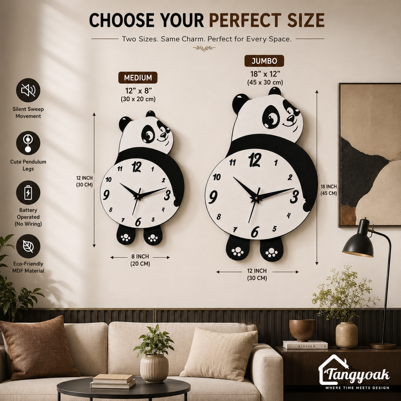 Chubby Panda - Pendulum Wall Clock
