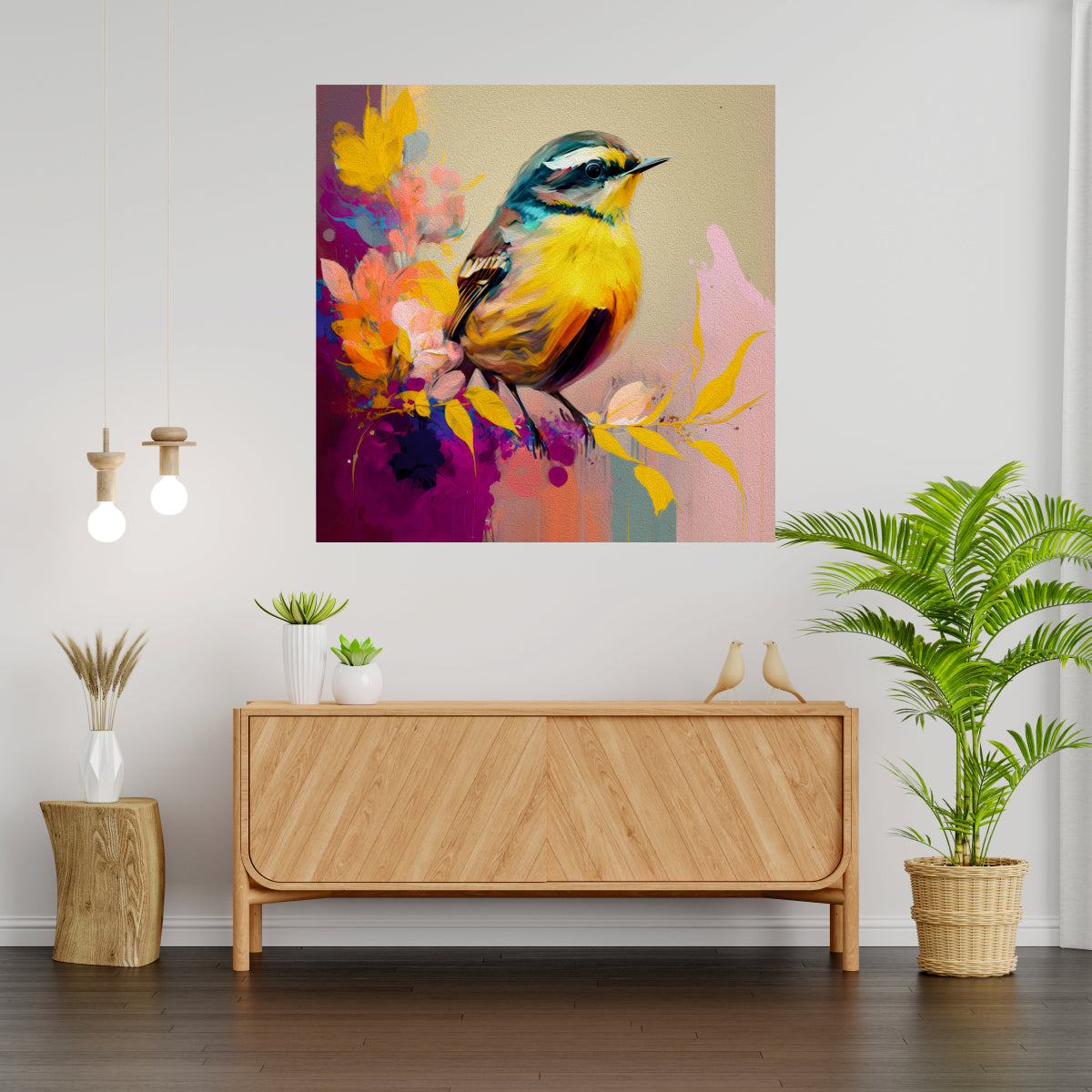 Colorful Bird - Wall Painting