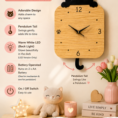 Peek-a-Boo Cat Pendulum Wall Clock