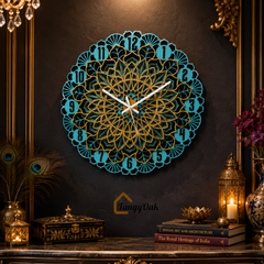 Aarunya Mandala Layered Wooden Wall Clock