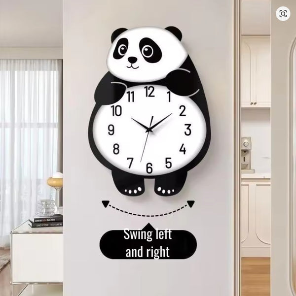 Cute Face Panda -- Pendulum Wall Clock