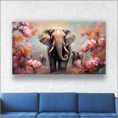 Elephant Flower - Canvas Wall Painting