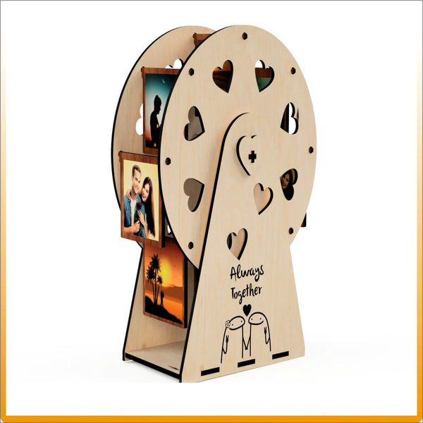 Love Photo Wheel - Rotating Ferris Wheel Photo Frame | Home Decor Photo Frame | Desk Table Top Photo Frame (Pack of 1, Height 20 cm)