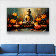 Lotus Buddha - Canvas Wall Painting