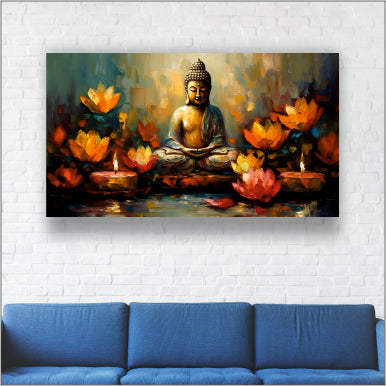 Lotus Buddha - Canvas Wall Painting