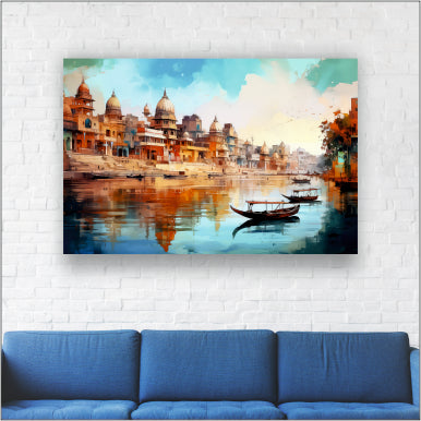 Village temple - Canvas Wall Painting