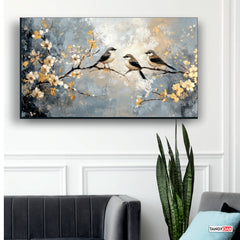 Sparrow Birds - Canvas Wall Painting Frame