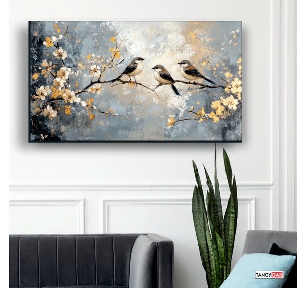Sparrow Birds - Canvas Wall Painting Frame