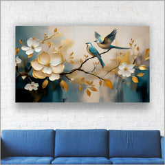 Birds with Flower - Canvas Wall Painting