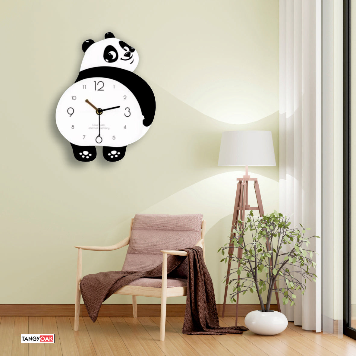 Chubby Panda - Pendulum Wall Clock