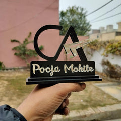 CA (Chartered Accountant) with Logo - Desk Name Plate