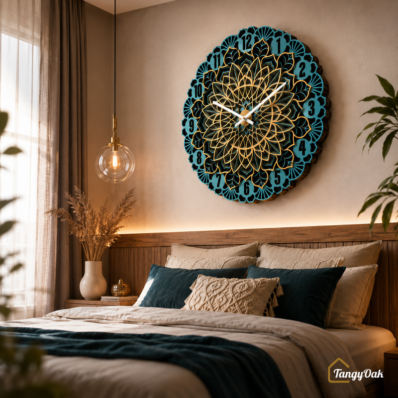 Aarunya Mandala Layered Wooden Wall Clock