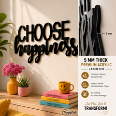 Choose Happiness - Wooden Acrylic Wall Decor || Wall Hanging
