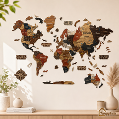 3D World Map - Wooden Wall Decor || Wall Hanging