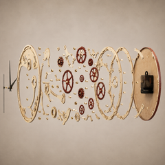 Wooden Gears - Wall Clock