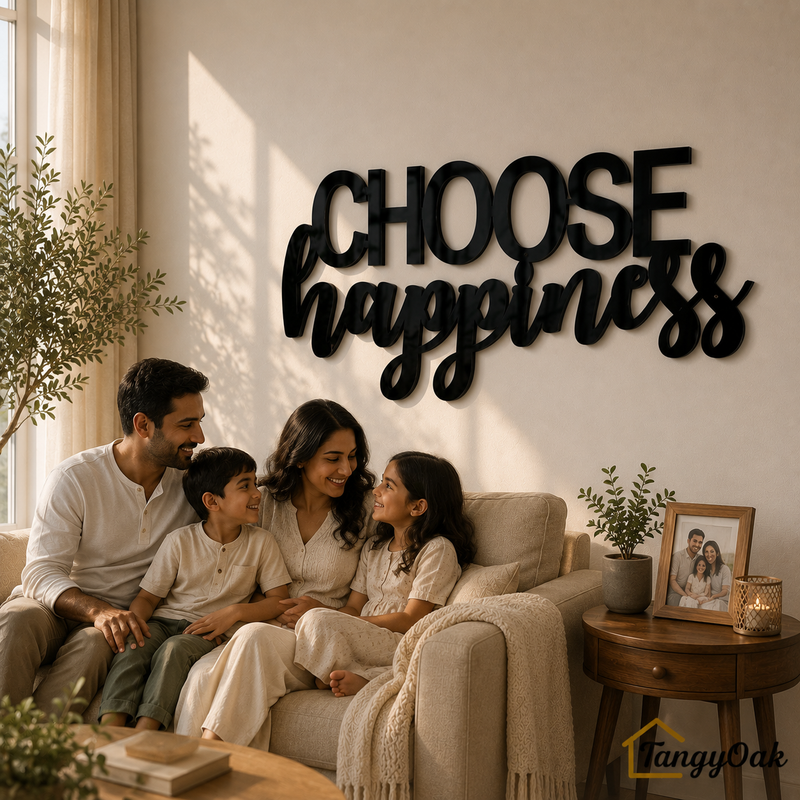 Choose Happiness - Wooden Acrylic Wall Decor || Wall Hanging