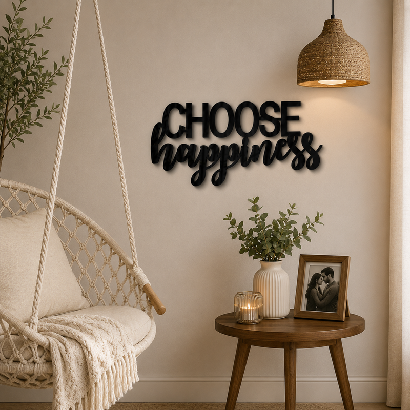 Choose Happiness - Wooden Acrylic Wall Decor || Wall Hanging