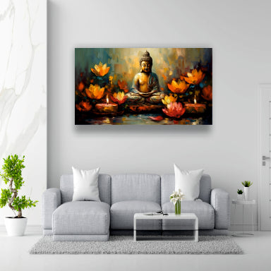 Lotus Buddha - Canvas Wall Painting