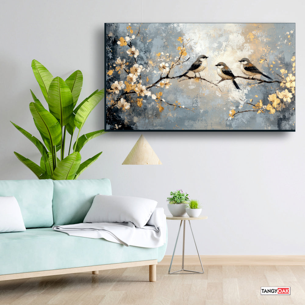 Sparrow Birds - Canvas Wall Painting Frame