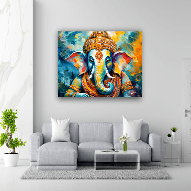 Lord Ganesha Colurful - Canvas Wall Painting