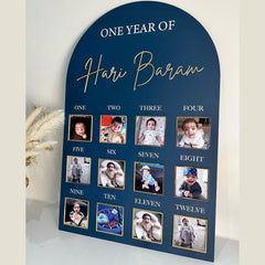 1st Birthday Photo Board, First Birthday Milestone Plaque, My First Year Sign, Baby 12 Months Board, Kids Bday Decor, 1st Birthday Decorations