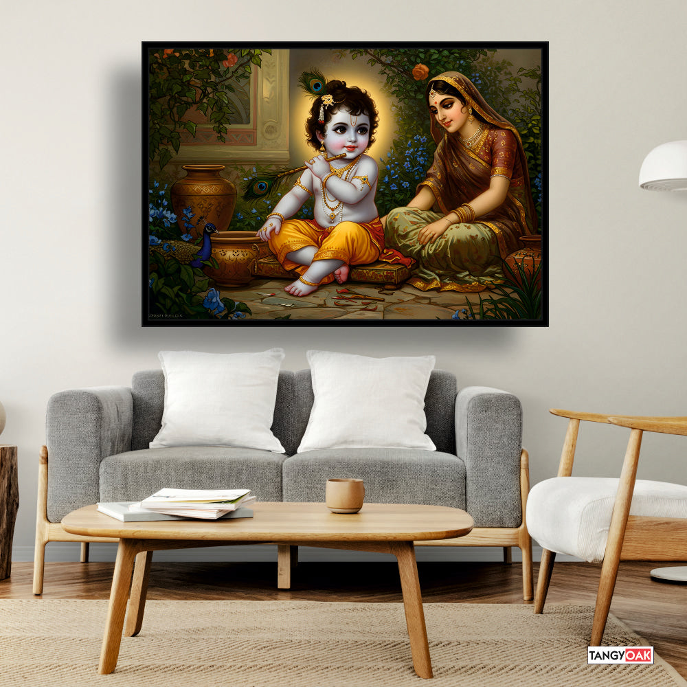 Bal Gopal Krishna with Maa Yashoda - Wall Painting Frame