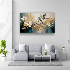 Birds with Flower - Canvas Wall Painting