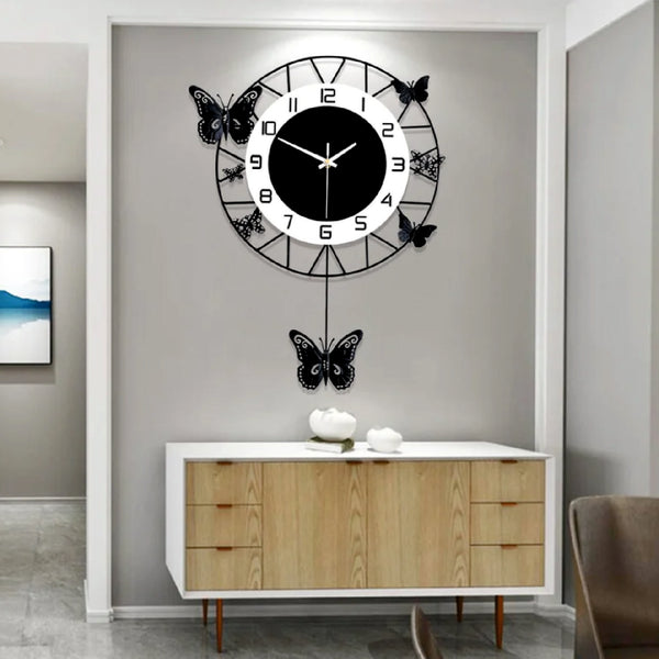Butterfly - Pendulum Wall Clock