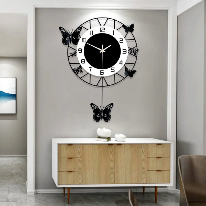 Butterfly - Pendulum Wall Clock