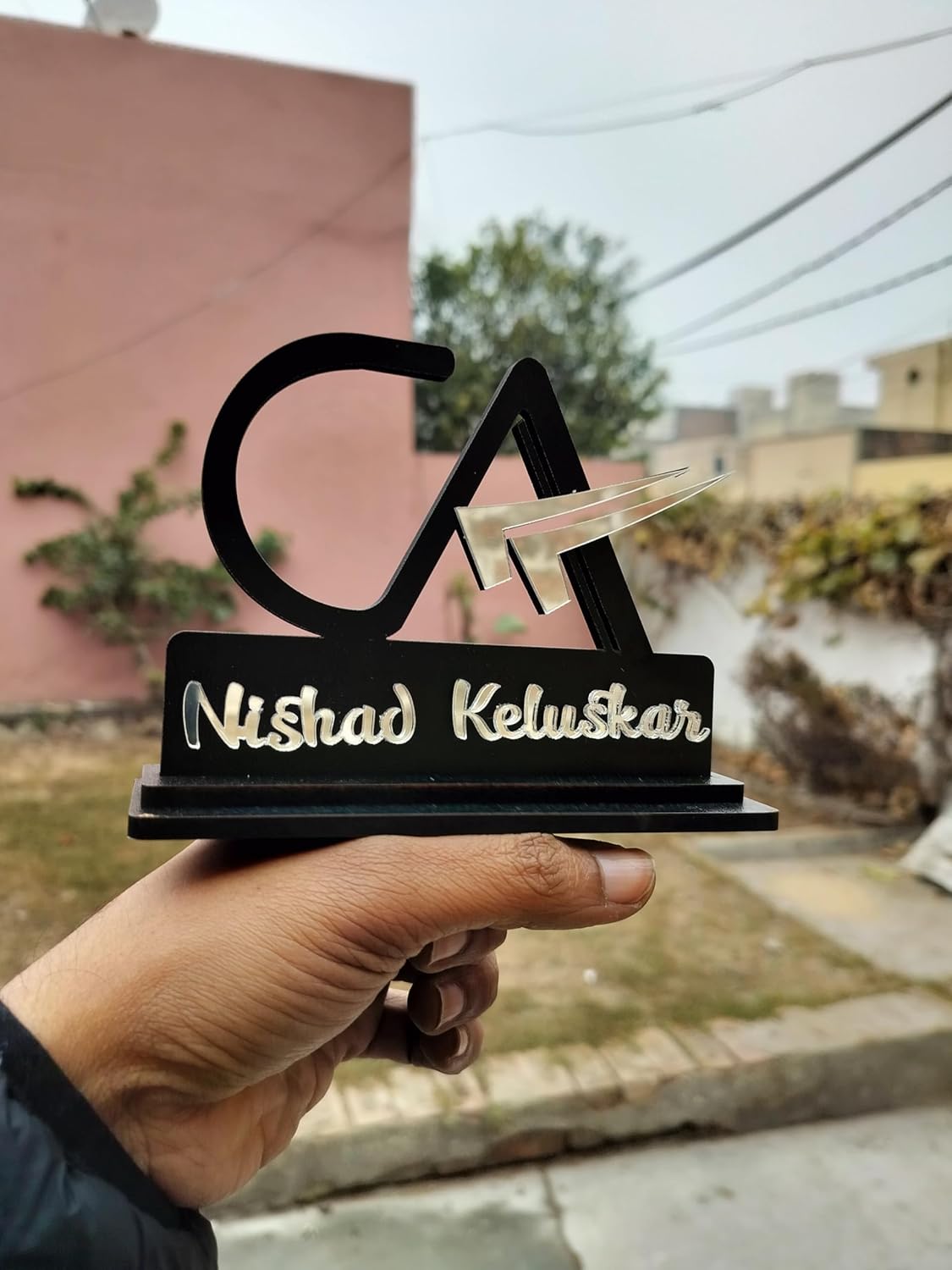 CA (Chartered Accountant) with Logo - Desk Name Plate