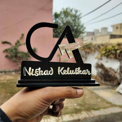 CA (Chartered Accountant) with Logo - Desk Name Plate