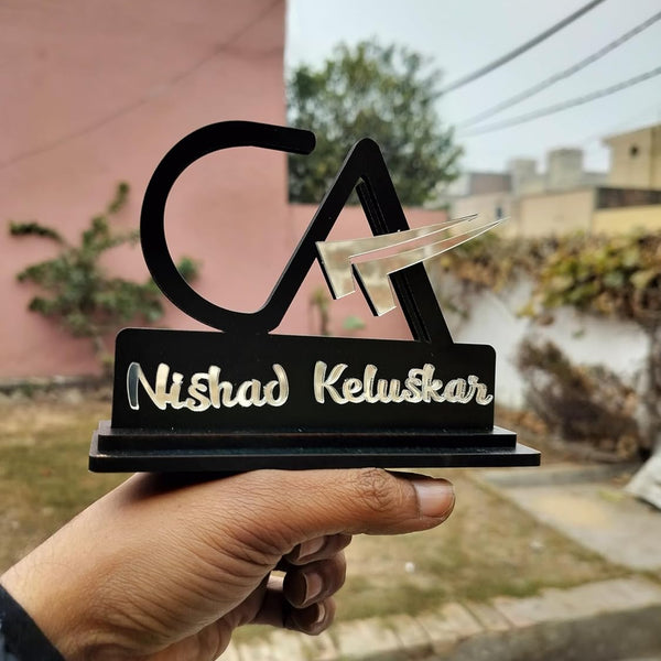 CA (Chartered Accountant) with Logo - Desk Name Plate