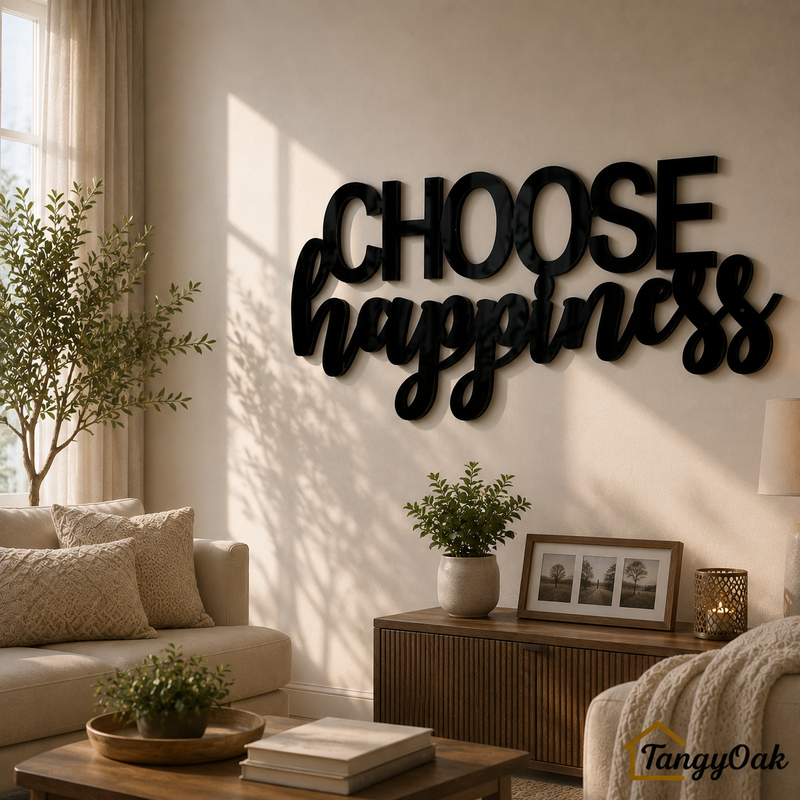 Choose Happiness - Wooden Acrylic Wall Decor || Wall Hanging