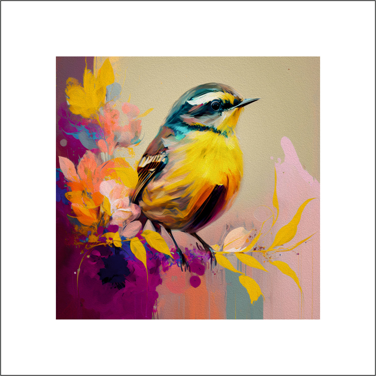 Colorful Bird - Wall Painting