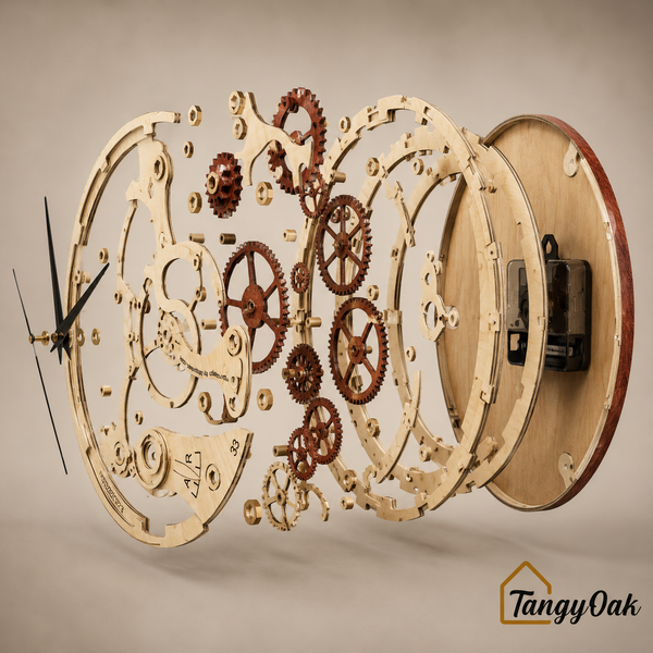 Wooden Gears - Wall Clock