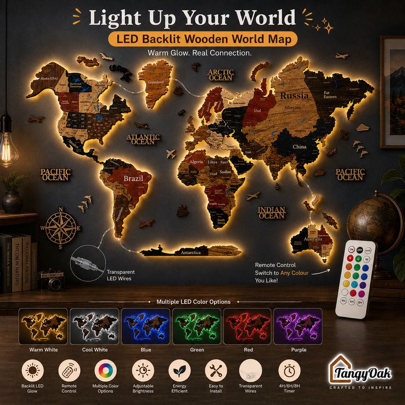 3D World Map - Wooden Wall Decor || Wall Hanging