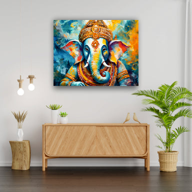 Lord Ganesha Colurful - Canvas Wall Painting