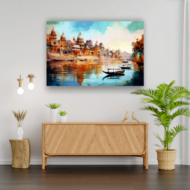 Village temple - Canvas Wall Painting