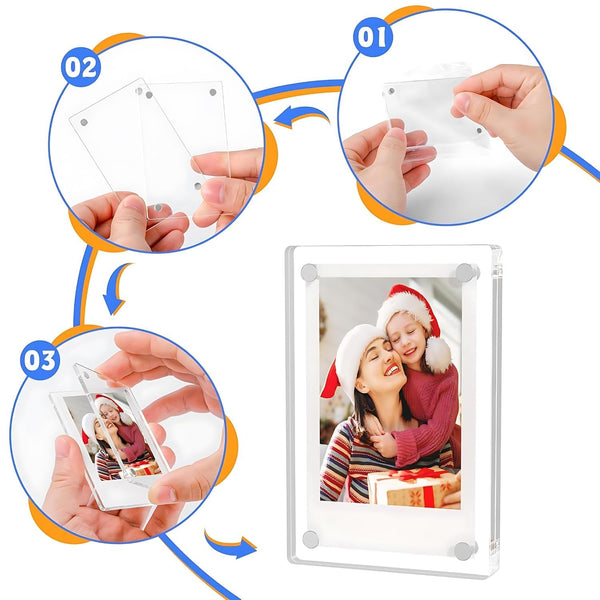 Acrylic Fridge Magnetic Photo Frames (Pack of 12 Frames)