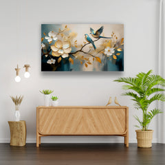 Birds with Flower - Canvas Wall Painting