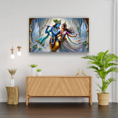 Radhe Krishna with Flute - Canvas Wall Painting