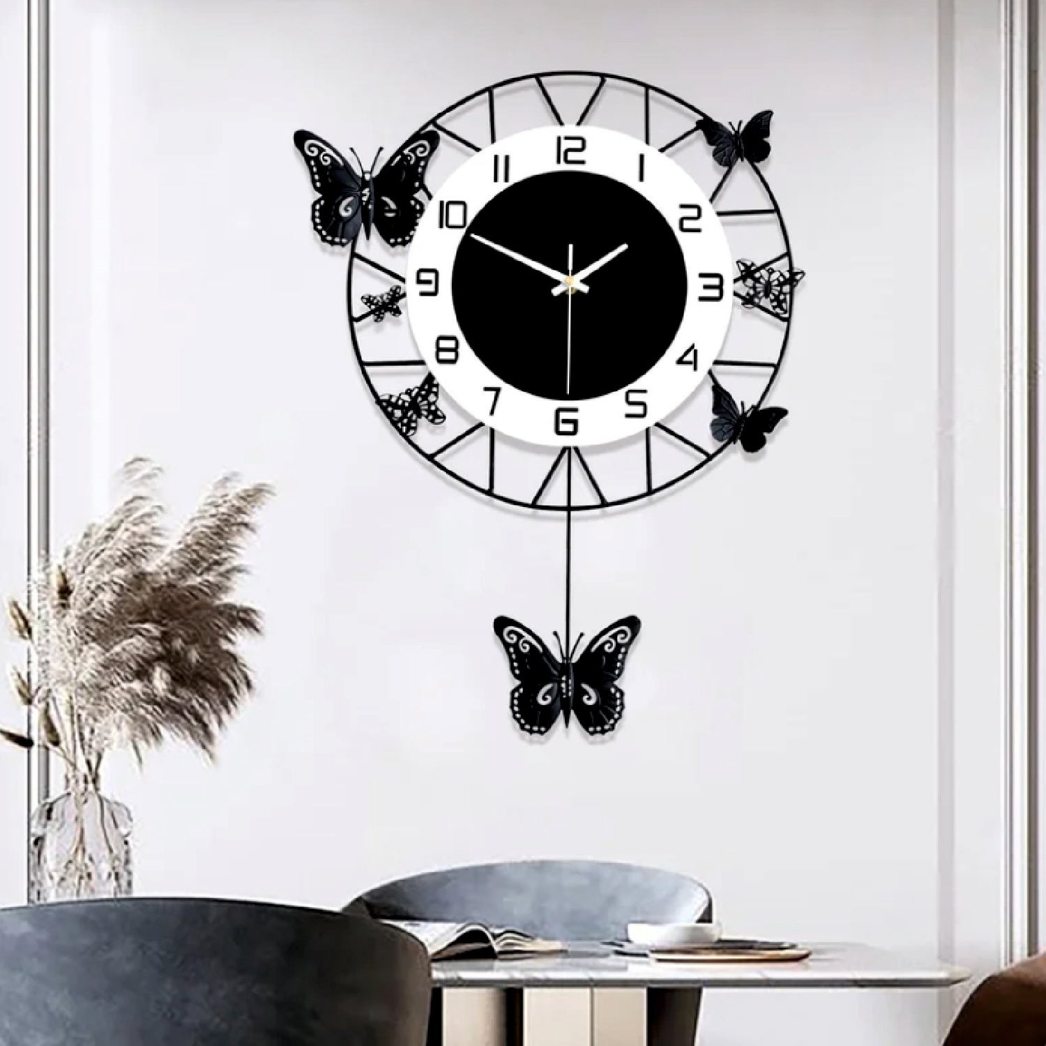 Butterfly - Pendulum Wall Clock