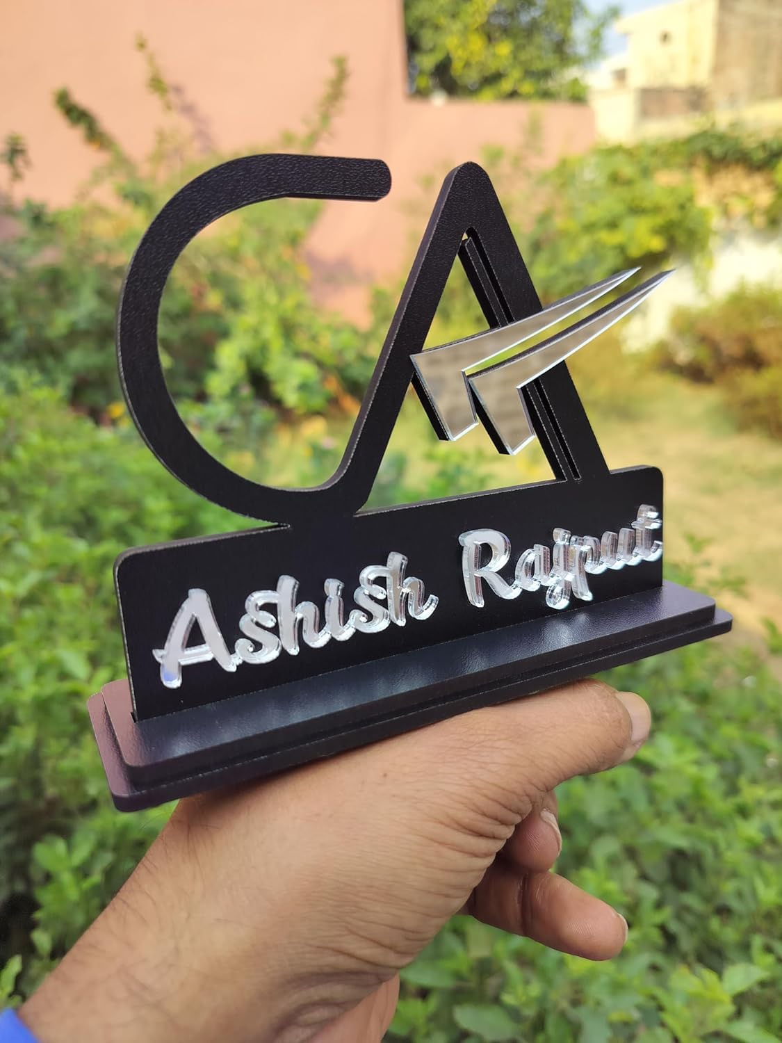 CA (Chartered Accountant) with Logo - Desk Name Plate