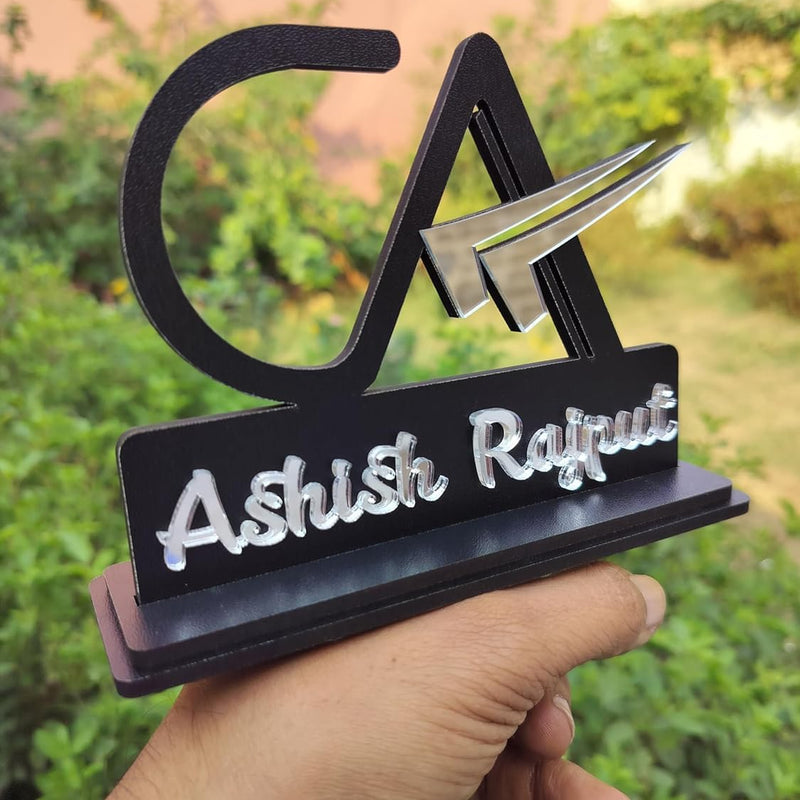 CA (Chartered Accountant) with Logo - Desk Name Plate