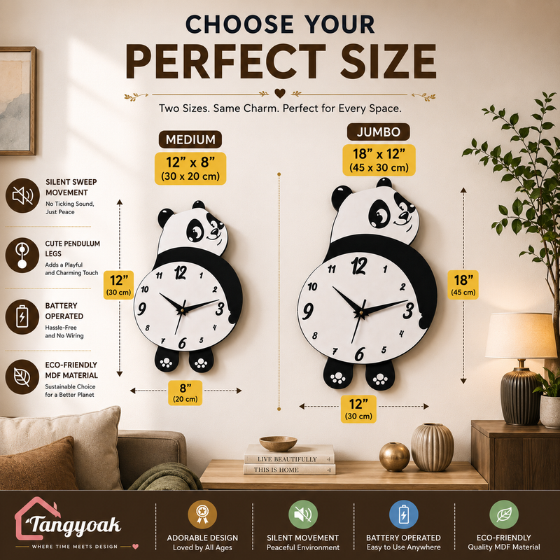Chubby Panda - Pendulum Wall Clock