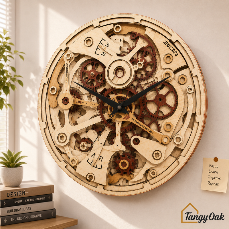 Wooden Gears - Wall Clock